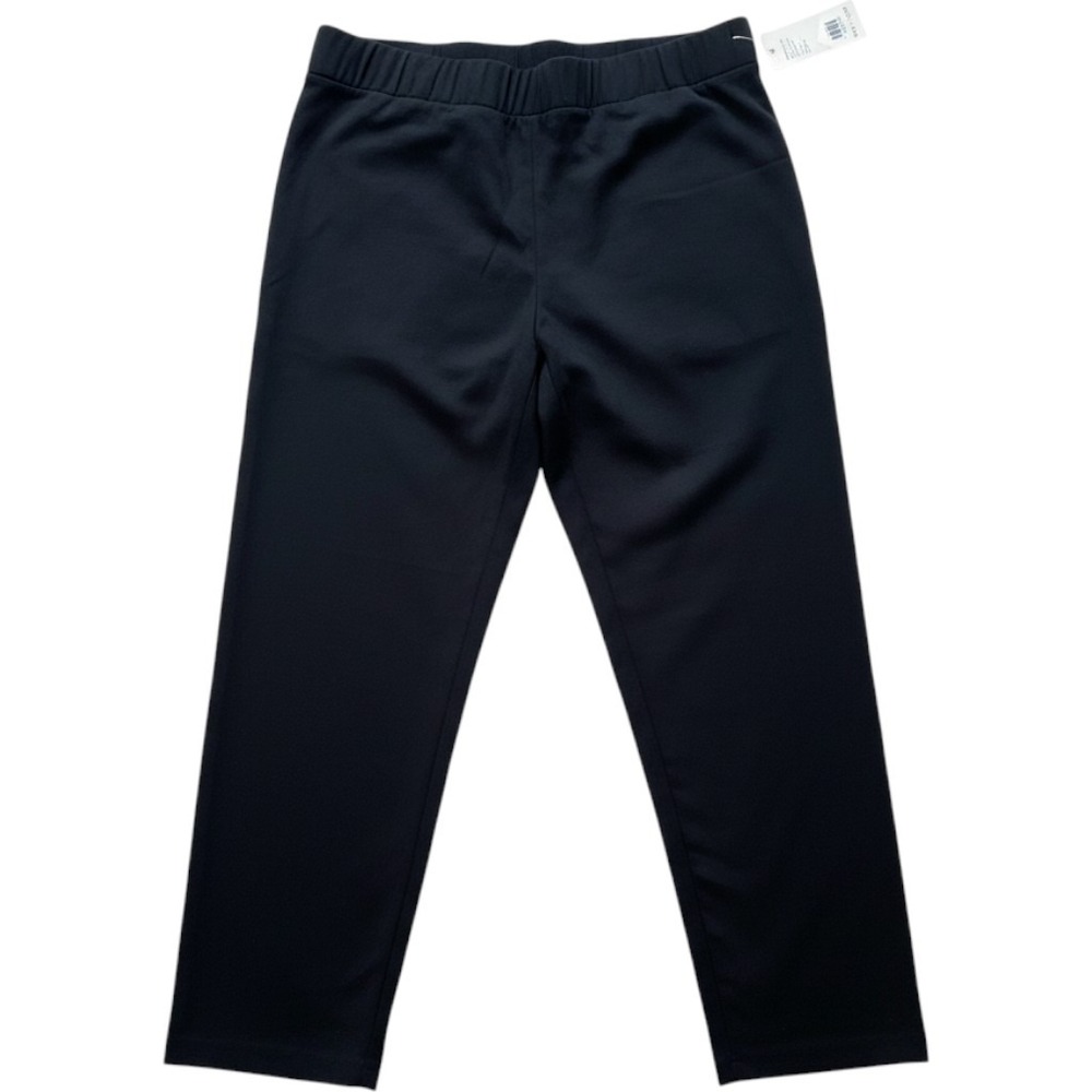 Jones New York Womens XL Black Pull On Straight Leg Trousers Pants NWT